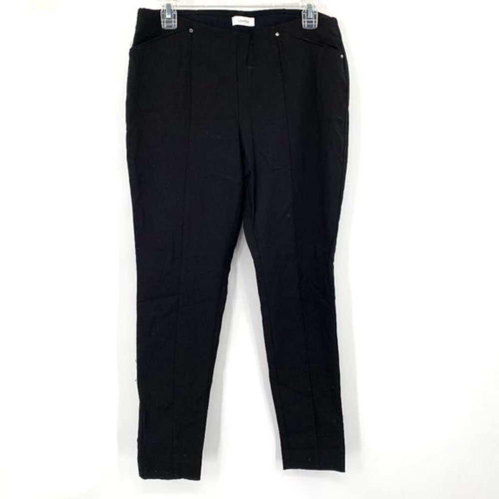 CALVIN KLEIN Pull On Skinny Black Dressy Pant 10